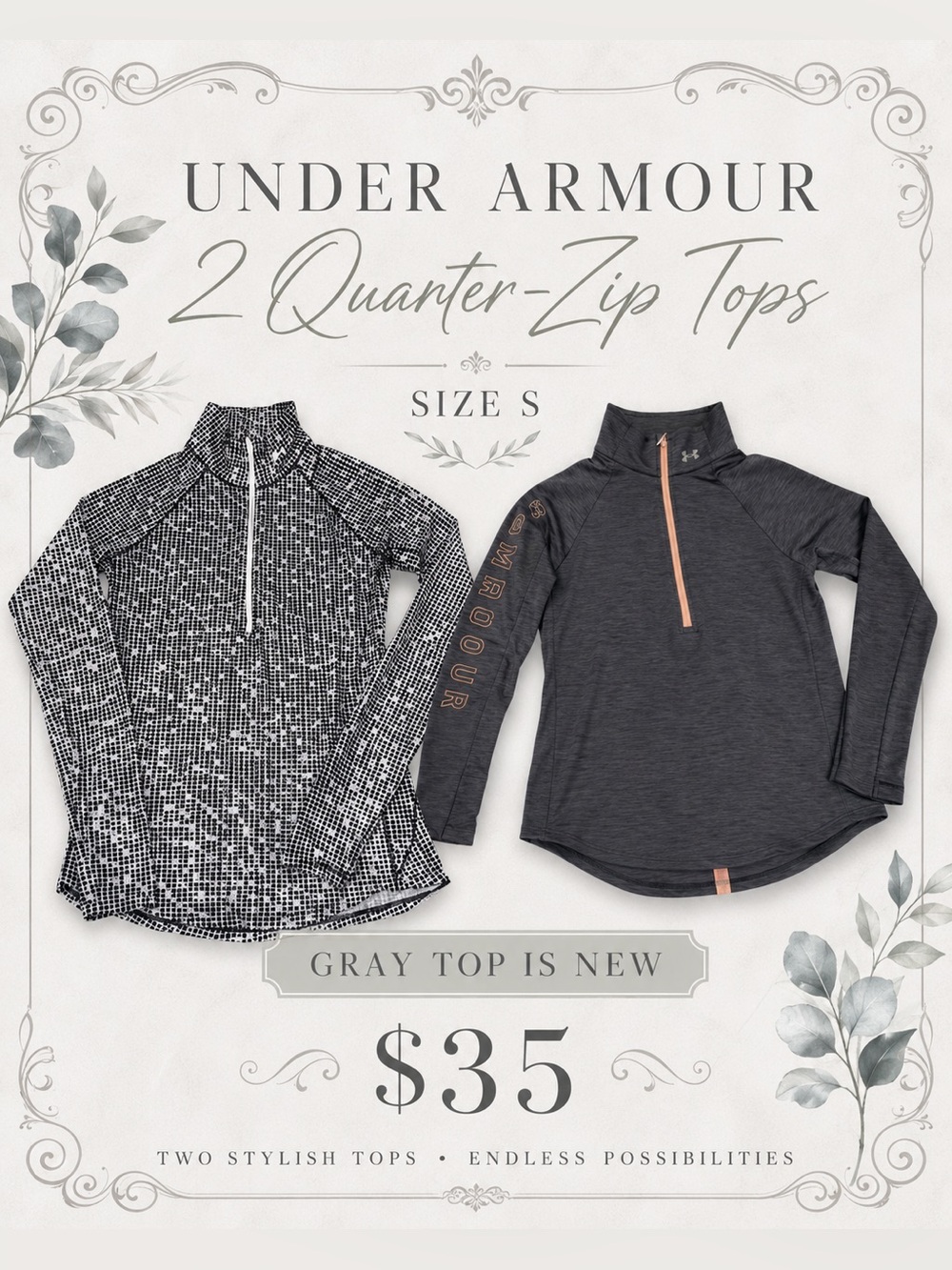 2 UA tops gray is NEW , I have more UA tops in closet